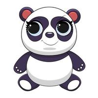illustration d'icône vectorielle de dessin animé mignon panda riant. concept d'icône de nature animale isolé vecteur premium. style de dessin animé plat