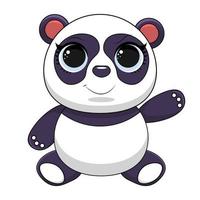 illustration d'icône vectorielle de dessin animé mignon panda riant. concept d'icône de nature animale isolé vecteur premium. style de dessin animé plat