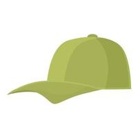 vecteur de dessin animé d'icône de casquette de baseball verte. modèle de chapeau