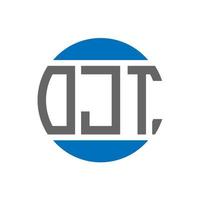 création de logo de lettre ojt sur fond blanc. concept de logo de cercle d'initiales créatives ojt. conception de lettre ojt. vecteur