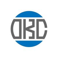 création de logo de lettre okc sur fond blanc. concept de logo de cercle d'initiales créatives okc. conception de lettre okc. vecteur
