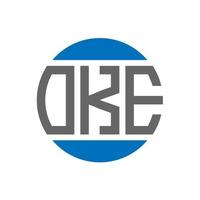 création de logo de lettre oke sur fond blanc. oke concept de logo de cercle d'initiales créatives. conception de lettre oke. vecteur