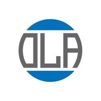 création de logo de lettre ola sur fond blanc. concept de logo de cercle d'initiales créatives ola. conception de lettre ola. vecteur