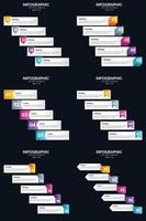 vecteur 6 infographie pack présentation modèle de diapositive 5 étapes cycle diagrammes et chronologies