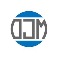 création de logo de lettre ojm sur fond blanc. concept de logo de cercle d'initiales créatives ojm. conception de lettre ojm. vecteur