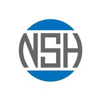 création de logo de lettre nsh sur fond blanc. concept de logo de cercle d'initiales créatives nsh. conception de lettre nsh. vecteur