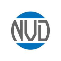 création de logo de lettre nvd sur fond blanc. concept de logo de cercle d'initiales créatives nvd. conception de lettre nvd. vecteur
