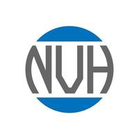 création de logo de lettre nvh sur fond blanc. concept de logo de cercle d'initiales créatives nvh. conception de lettre nvh. vecteur