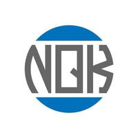 création de logo de lettre nqk sur fond blanc. concept de logo de cercle d'initiales créatives nqk. conception de lettre nqk. vecteur