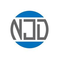 création de logo de lettre njd sur fond blanc. concept de logo de cercle d'initiales créatives njd. conception de lettre njd. vecteur