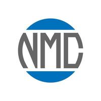 création de logo de lettre nmc sur fond blanc. concept de logo de cercle d'initiales créatives nmc. conception de lettre nmc. vecteur