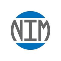 création de logo de lettre nim sur fond blanc. concept de logo de cercle d'initiales créatives nim. conception de lettre nim. vecteur