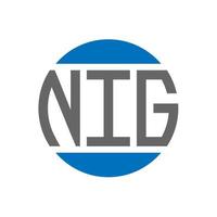 création de logo de lettre nig sur fond blanc. concept de logo de cercle d'initiales créatives nig. conception de lettre nig. vecteur