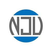 création de logo de lettre njv sur fond blanc. concept de logo de cercle d'initiales créatives njv. conception de lettre njv. vecteur