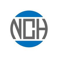 création de logo de lettre nch sur fond blanc. concept de logo de cercle d'initiales créatives nch. conception de lettre nch. vecteur