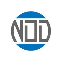 création de logo de lettre ndd sur fond blanc. ndd concept de logo de cercle d'initiales créatives. conception de lettre ndd. vecteur