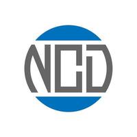 création de logo de lettre ncd sur fond blanc. concept de logo de cercle d'initiales créatives ncd. conception de lettre cnc. vecteur