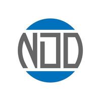 création de logo de lettre ndo sur fond blanc. concept de logo de cercle d'initiales créatives ndo. conception de lettre ndo. vecteur