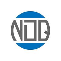 création de logo de lettre ndq sur fond blanc. concept de logo de cercle d'initiales créatives ndq. conception de lettre ndq. vecteur