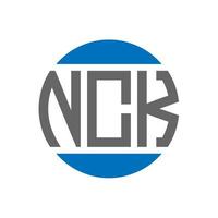 création de logo de lettre nck sur fond blanc. concept de logo de cercle d'initiales créatives nck. conception de lettre nck. vecteur