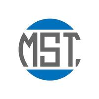 création de logo de lettre mst sur fond blanc. concept de logo de cercle d'initiales créatives mst. conception de lettre mst. vecteur