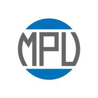 création de logo de lettre mpu sur fond blanc. concept de logo de cercle d'initiales créatives mpu. conception de lettre mpu. vecteur