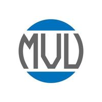 création de logo de lettre mvu sur fond blanc. concept de logo de cercle d'initiales créatives mvu. conception de lettre mvu. vecteur