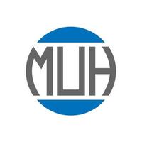 création de logo de lettre muh sur fond blanc. concept de logo de cercle d'initiales créatives muh. conception de lettre muh. vecteur