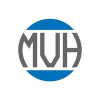création de logo de lettre mvh sur fond blanc. concept de logo de cercle d'initiales créatives mvh. conception de lettre mvh. vecteur