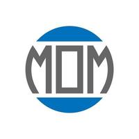 création de logo de lettre de maman sur fond blanc. concept de logo de cercle d'initiales créatives de maman. conception de lettre de maman. vecteur