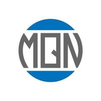 création de logo de lettre mqn sur fond blanc. concept de logo de cercle d'initiales créatives mqn. conception de lettre mqn. vecteur