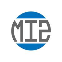 création de logo de lettre miz sur fond blanc. concept de logo de cercle d'initiales créatives miz. conception de lettre miz. vecteur