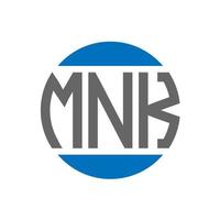 création de logo de lettre mnk sur fond blanc. concept de logo de cercle d'initiales créatives mnk. conception de lettre mnk. vecteur