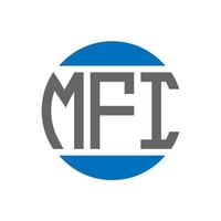 création de logo de lettre mfi sur fond blanc. concept de logo de cercle d'initiales créatives mfi. conception de lettre mfi. vecteur