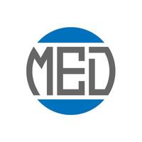 création de logo de lettre med sur fond blanc. concept de logo de cercle d'initiales créatives med. conception de lettre médicale. vecteur