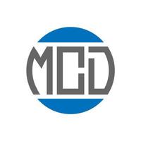 création de logo de lettre mcd sur fond blanc. concept de logo de cercle d'initiales créatives mcd. conception de lettre mcd. vecteur
