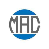 création de logo de lettre mac sur fond blanc. concept de logo de cercle d'initiales créatives mac. conception de lettre mac. vecteur