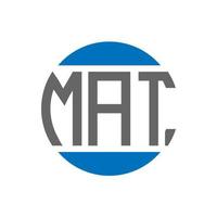 création de logo de lettre mat sur fond blanc. concept de logo de cercle d'initiales créatives mat. conception de lettre mat. vecteur