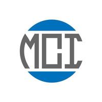 création de logo de lettre mci sur fond blanc. concept de logo de cercle d'initiales créatives mci. conception de lettre mci. vecteur
