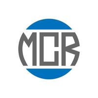 création de logo de lettre mcr sur fond blanc. concept de logo de cercle d'initiales créatives mcr. conception de lettre mcr. vecteur