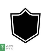 icône de bouclier. style plat simple. bouclier de silhouette noire avec forme de cadre, coffre-fort, sécurité, badge de sécurité, concept de sécurité. illustration de conception vectorielle isolée sur fond blanc. ep 10. vecteur