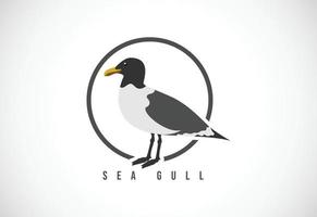 mouette dans un cercle. modèle de conception de logo de mouette illustration vectorielle vecteur