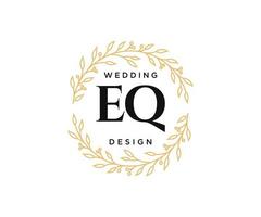 eq initiales lettre collection de logos de monogramme de mariage, modèles minimalistes et floraux modernes dessinés à la main pour cartes d'invitation, réservez la date, identité élégante pour restaurant, boutique, café en image vectorielle vecteur