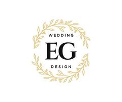 par exemple collection de logos de monogramme de mariage lettre initiales, modèles minimalistes et floraux modernes dessinés à la main pour cartes d'invitation, réservez la date, identité élégante pour restaurant, boutique, café en image vectorielle vecteur