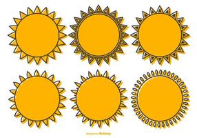 Collection mignonne de formes de soleil vectoriel