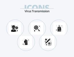 pack d'icônes de glyphe de transmission de virus 5 conception d'icônes. maladie. interface tête. verre. analyser les virus vecteur