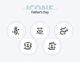 conception d'icônes pack 5 d'icônes de ligne de fête des pères. ballon. fête des pères. journée. père. accessoires vecteur