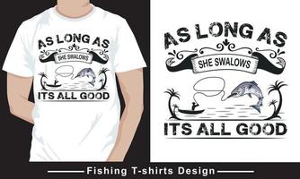 vecteur de typographie de pêche conception de t-shirt vecteur pro