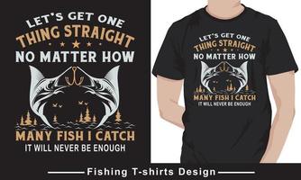 modèle de conception de t-shirt de vecteur de typhographie de devis de pêche vecteur gratuit