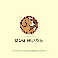 création de logo de maison de chien créatif en vecteur de cercle, peut être utilisé pour votre marque, identité de marque ou marque commerciale